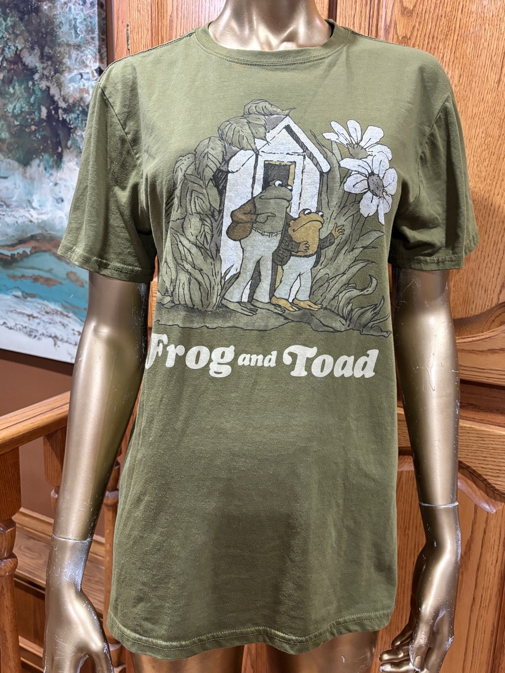 Frog and Toad Olive Green Graphic Kids' Short Sleeve Tee